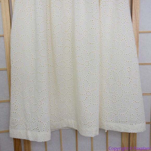 NEW Madewell Off White Eyelet Ruffle-Sleeve Mini Dress, L - Picture 5 of 16